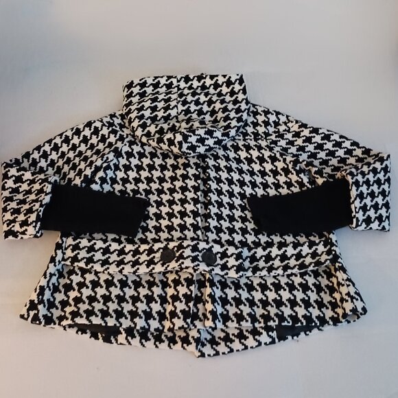 Therapy Houndstooth Swing Jacket Black & White Audrey Hepburn Style Women’s M EU - Picture 5 of 15